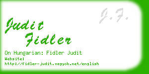 judit fidler business card